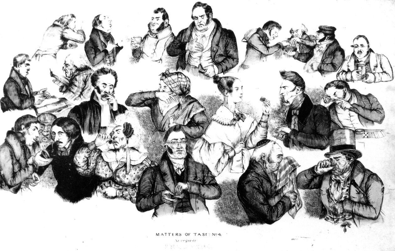 Matters of Taste No. 4 As Regards Snuffing, tisk od W und J O Clerk, kolem 1835-40 od English School