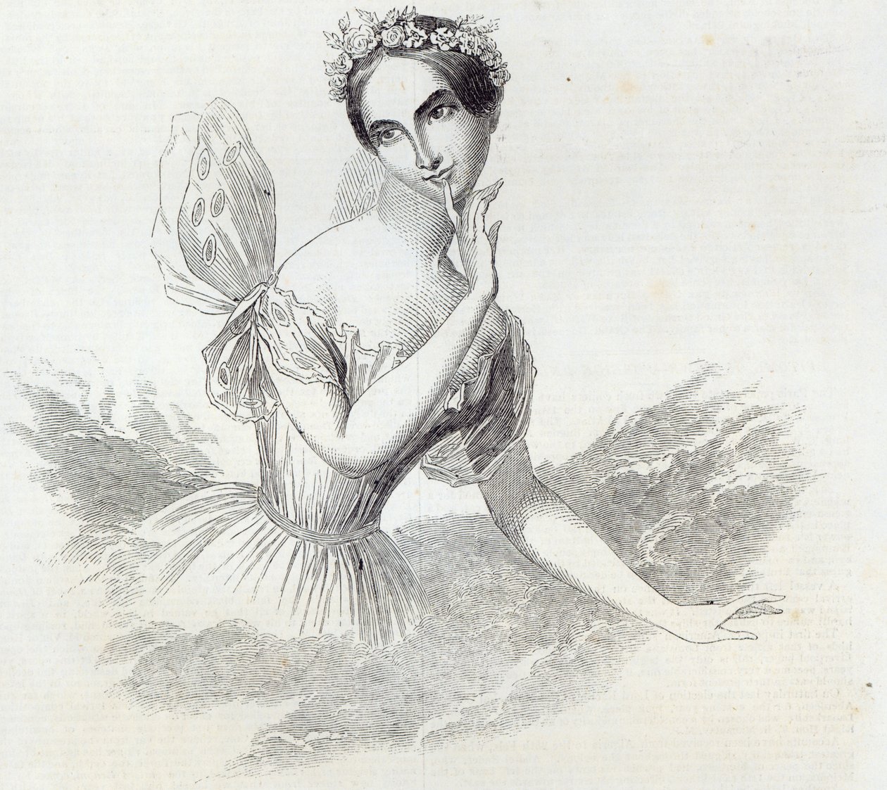 Mdlle Lucile Grahn, z The Illustrated London News, 8. března 1845 od English School