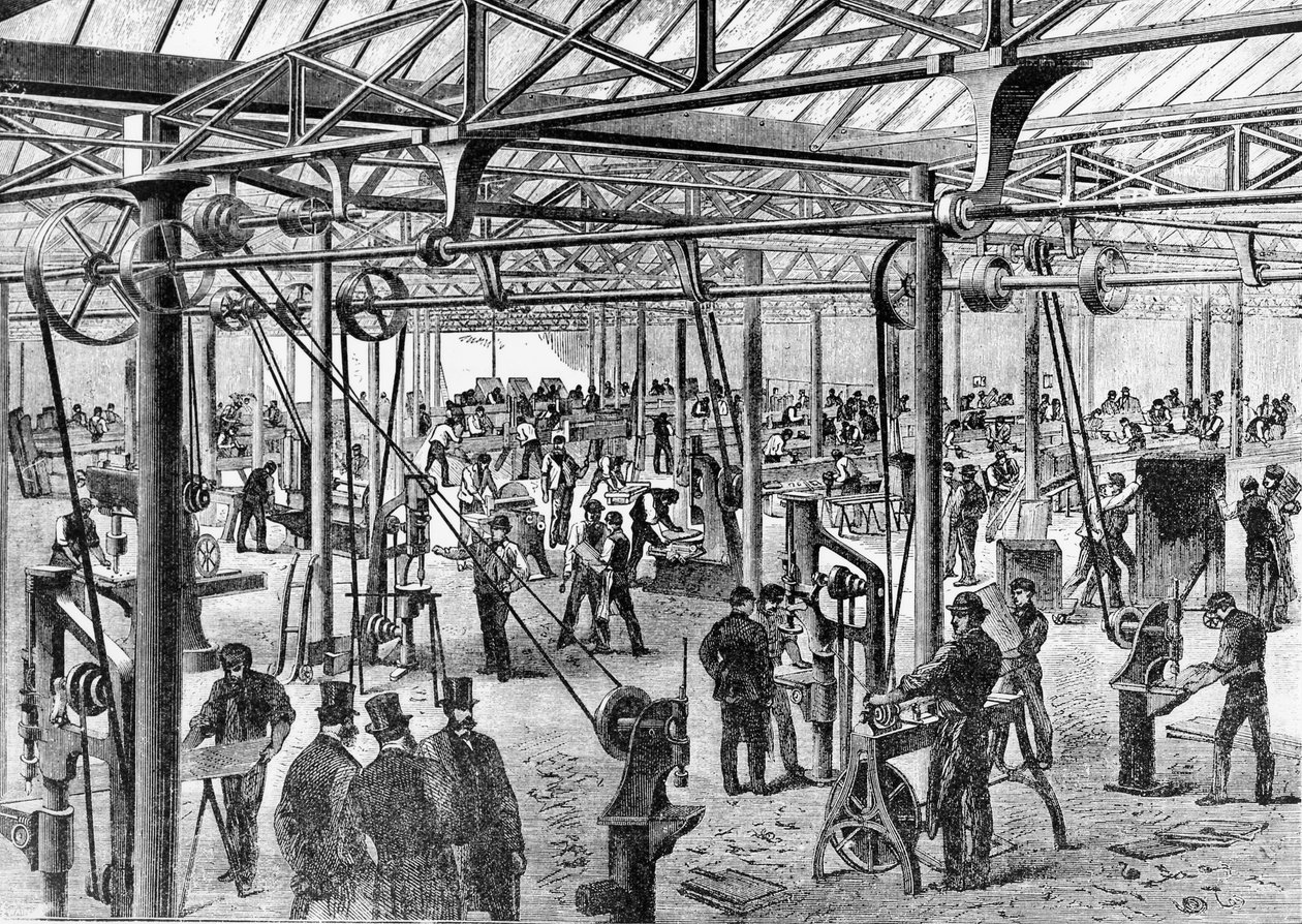 Továrna pánů Chubb und Son na Glengall Road, 1868 od English School