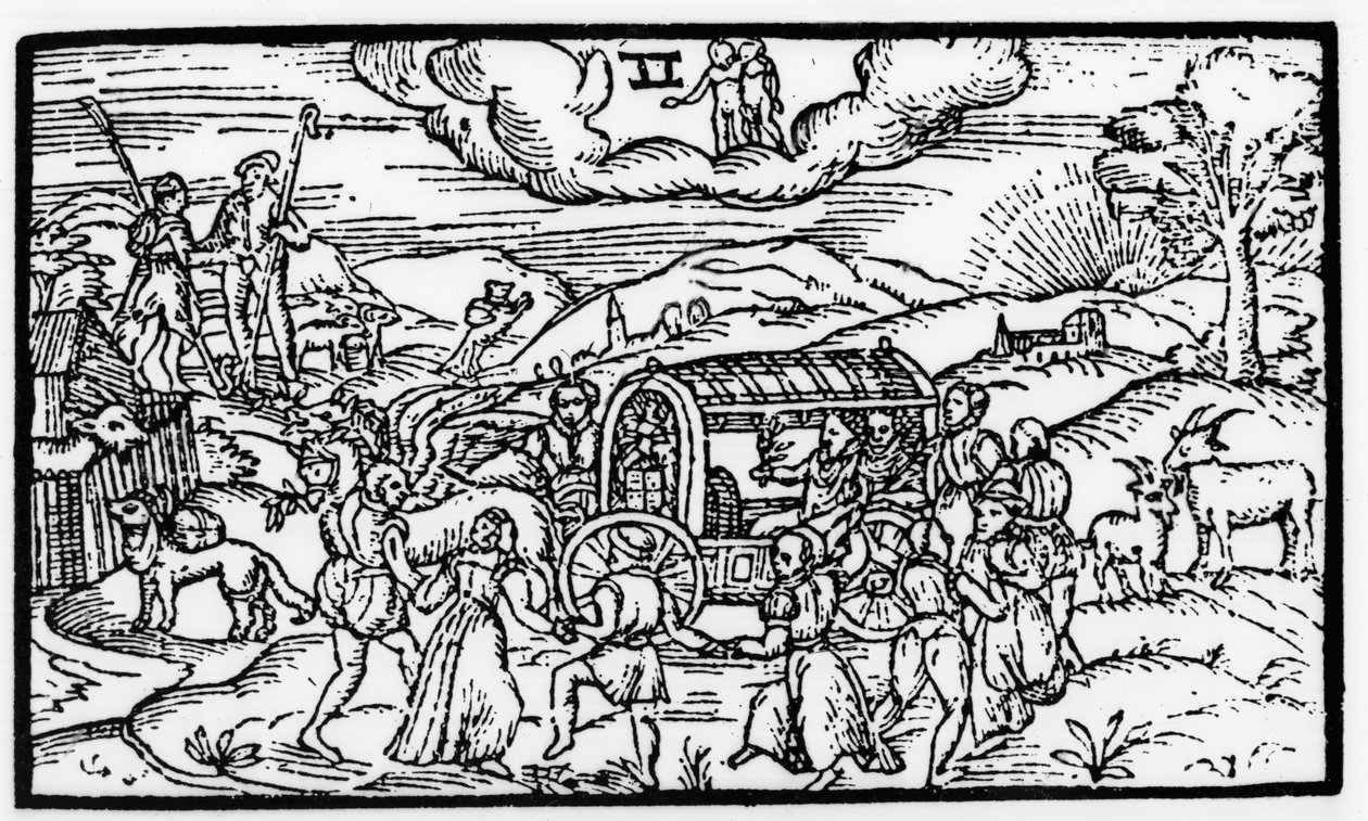 Měsíc květen z „The Shepheardes Calender“ od Esmonda Spensera (1552-99), faksimile originálu vydaného v roce 1579 od English School
