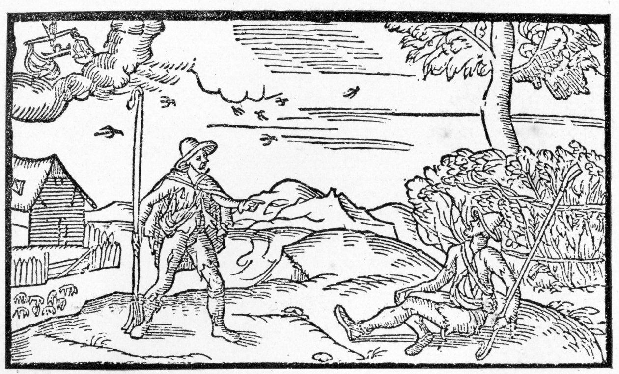 Měsíc září z „The Shepheardes Calender“ od Esmonda Spensera (1552-99), faksimile originálu vydaného v roce 1579 od English School