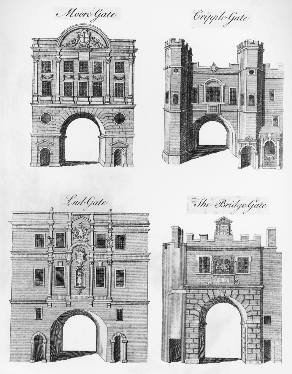 Moorgate, Cripplegate, Ludgate a The Bridgegate od English School