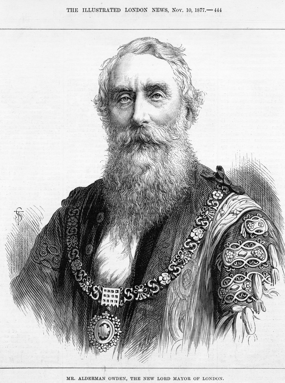 Pan Alderman Owden, nový primátor Londýna, ilustrace z „The Illustrated London News“, 1877 od English School