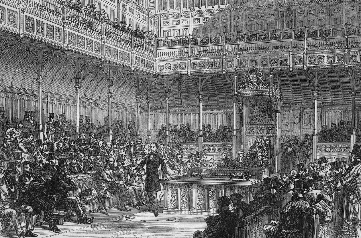 Pan Disraeli představuje reformní zákon v roce 1859 od English School