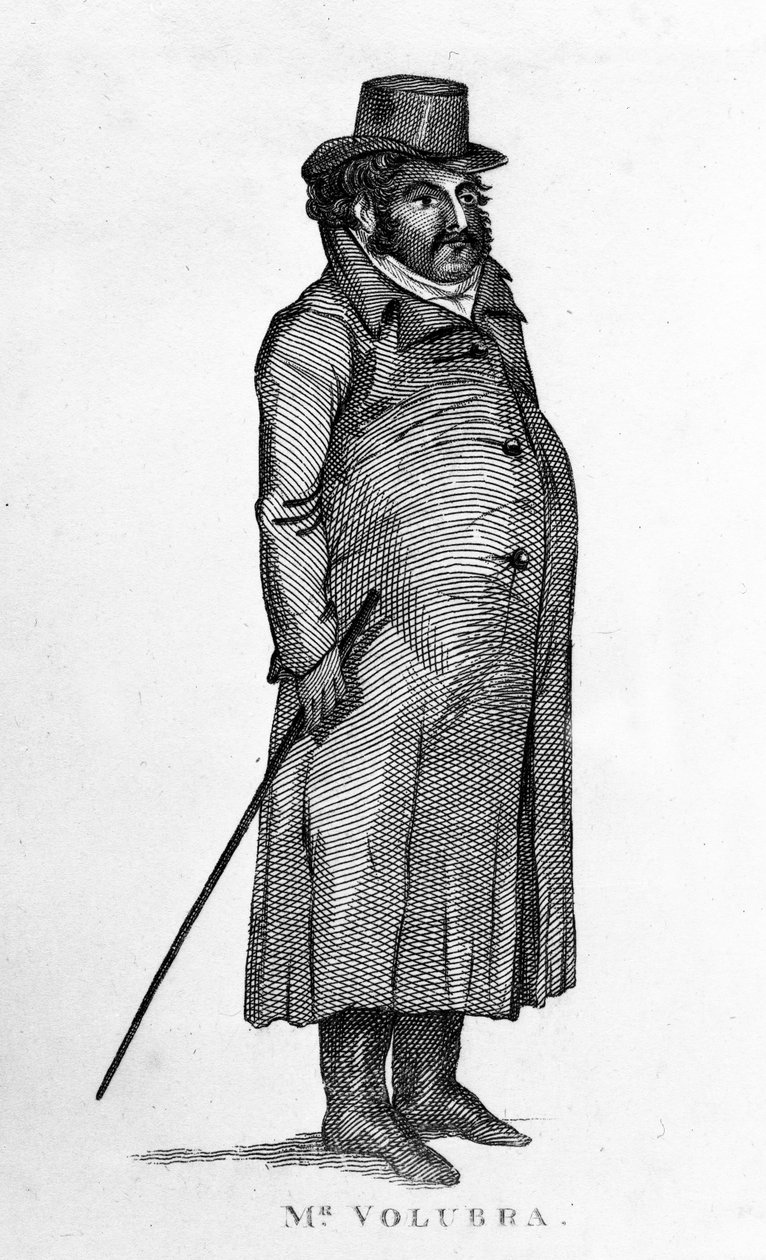 Mr Valobra, ilustrace z „Životy a portréty pozoruhodných postav“ od Jamese Caulfielda, vydané v roce 1819 od English School