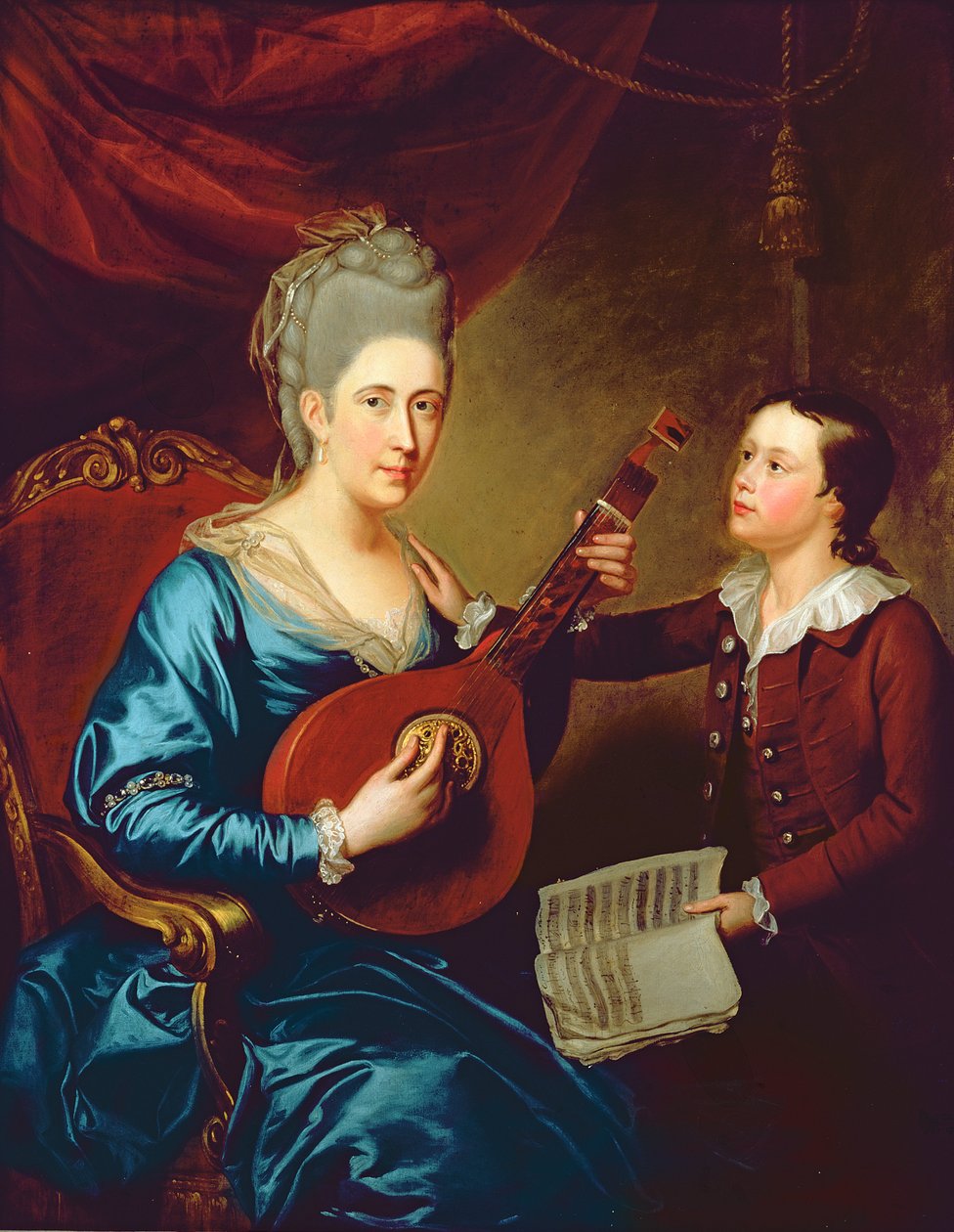 Paní Joseph Bird se svým synem, kolem roku 1760 od English School