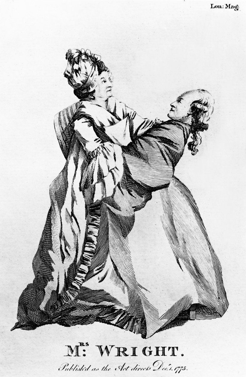 Paní Wrightová, publikováno v "London Magazine", 1775. od English School