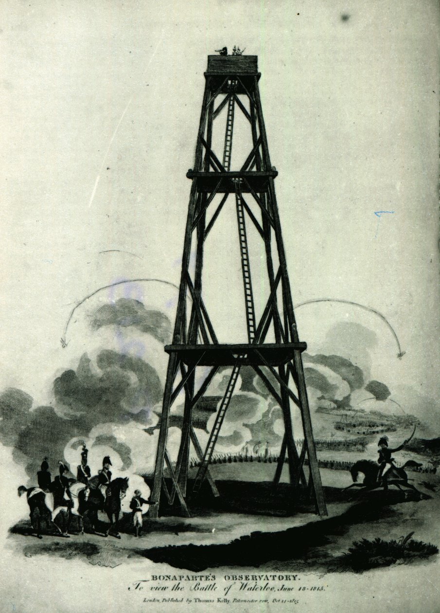 Napoleon ve své observatoři při pohledu na útok své císařské gardy, Waterloo, 18. června 1815 od English School