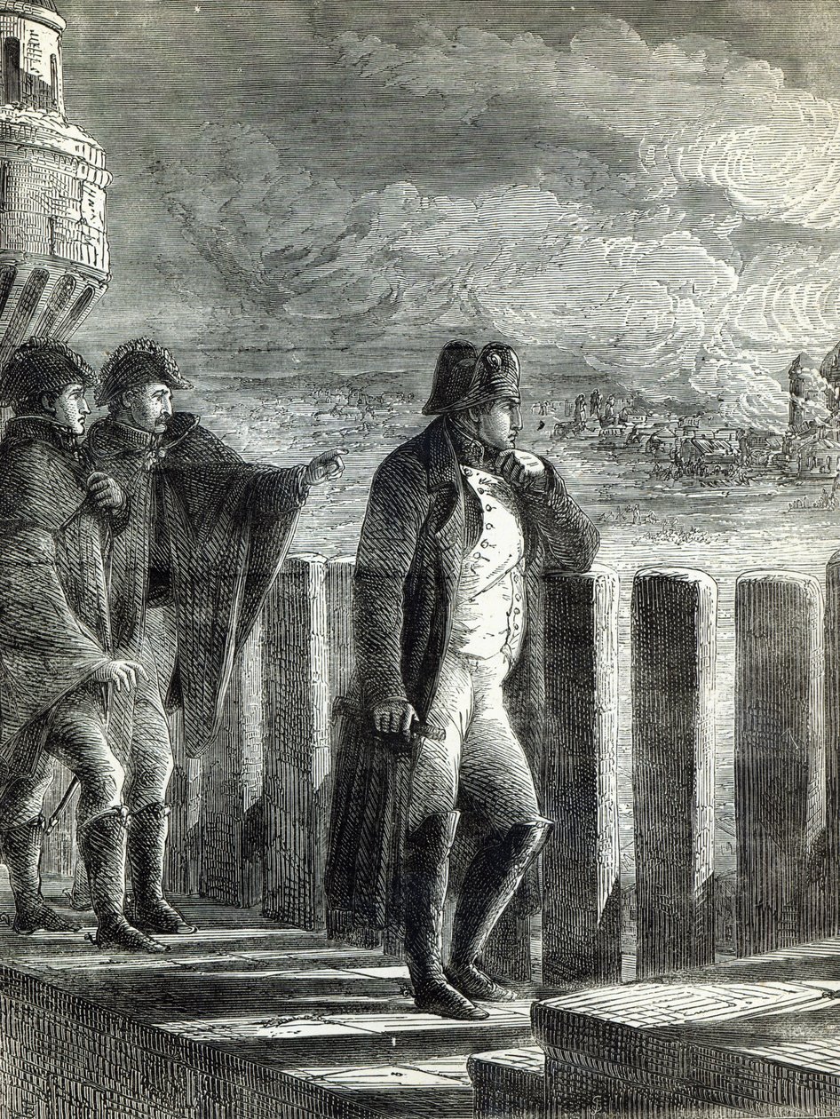 Napoleon sledoval požár Moskvy v roce 1812 od English School