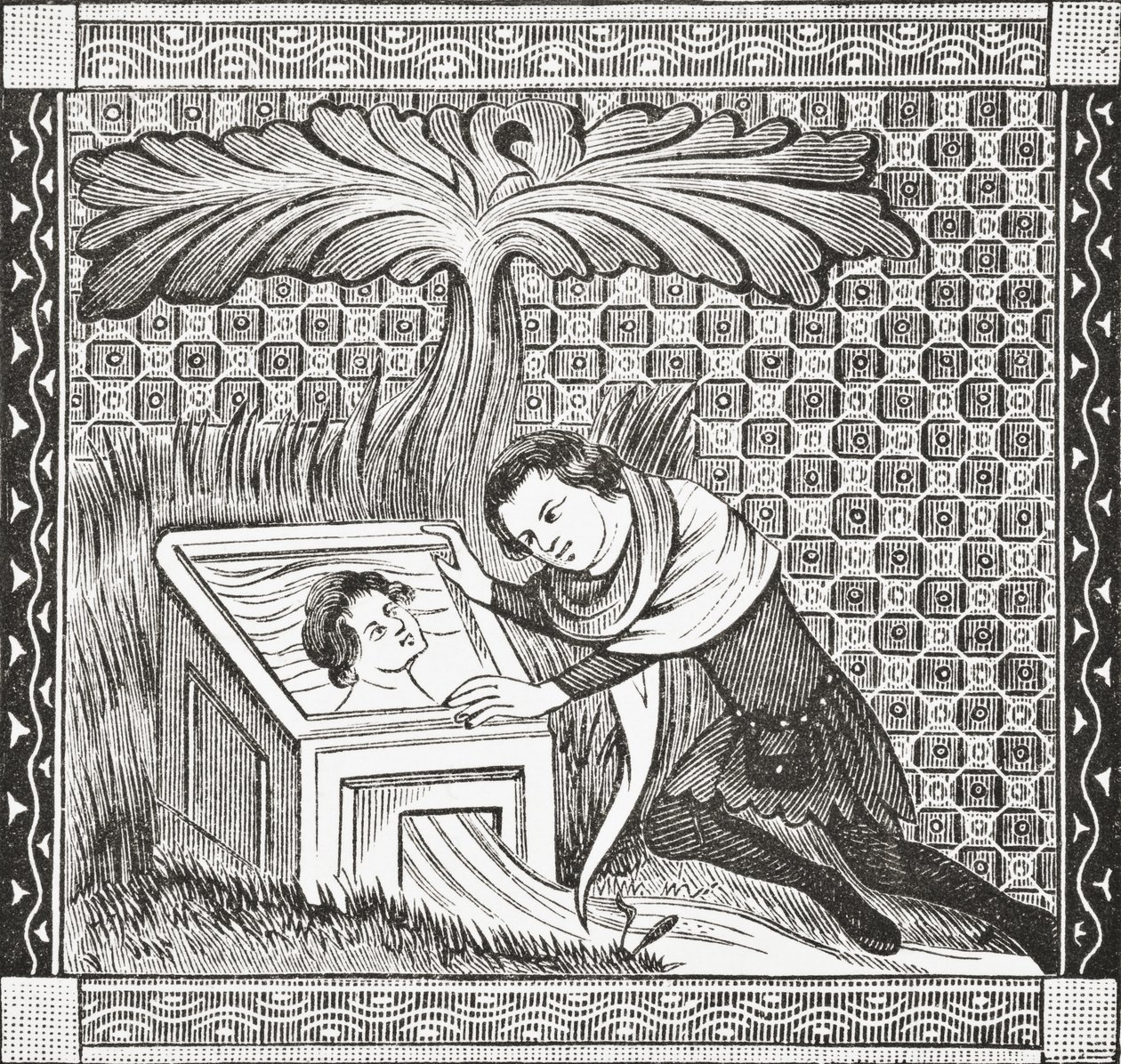 Narcis u fontány, 1878 od English School