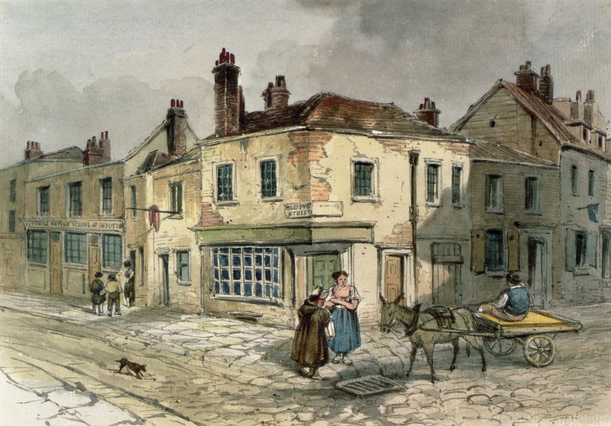 Old Pye Street, Westminster, 1849 (wc na papíře) od English School