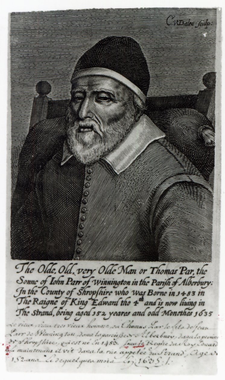 Starý Tom Parr, 1635 od English School