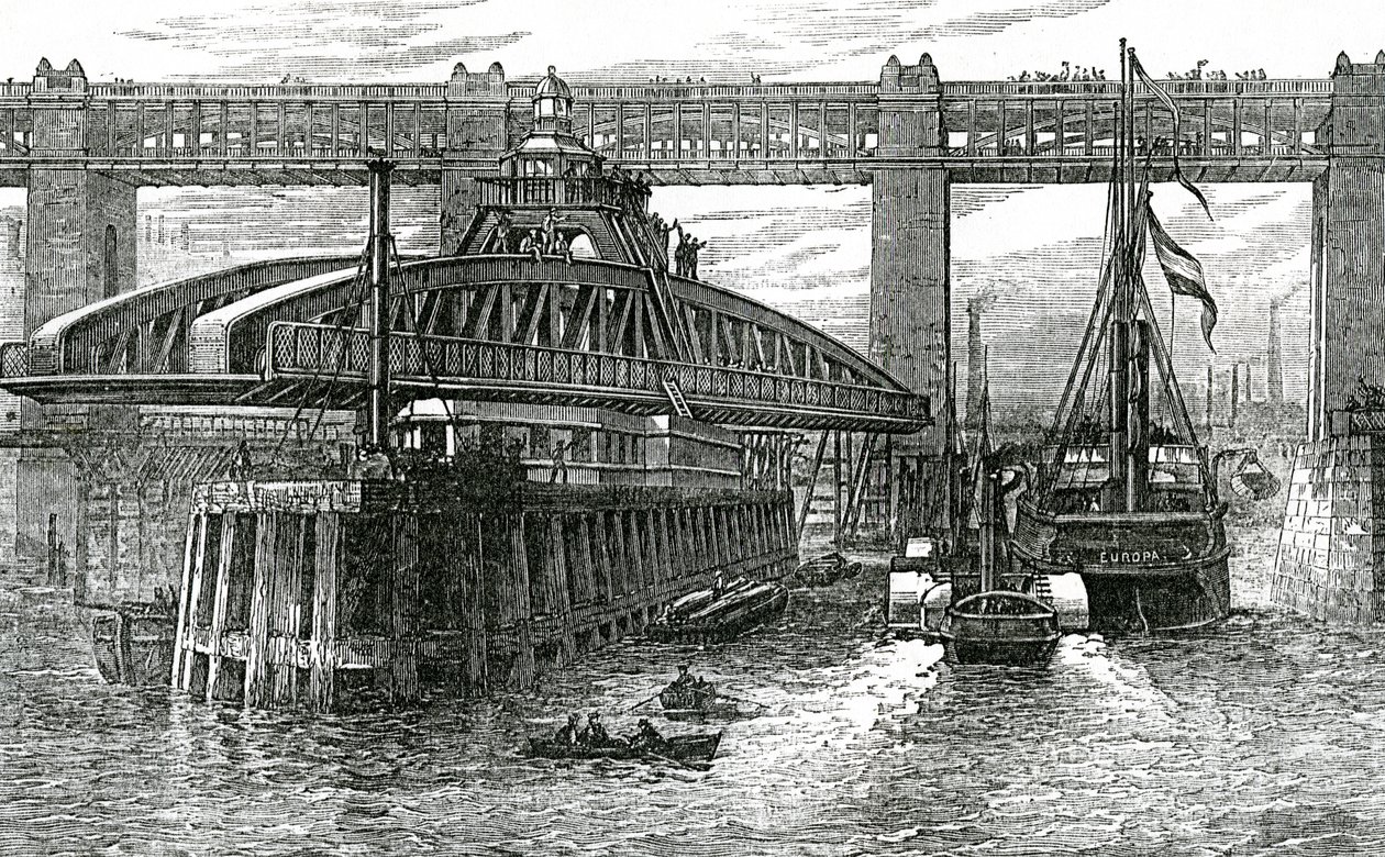 Otevření nového otočného mostu v Newcastle-upon-Tyne, 1876 od English School