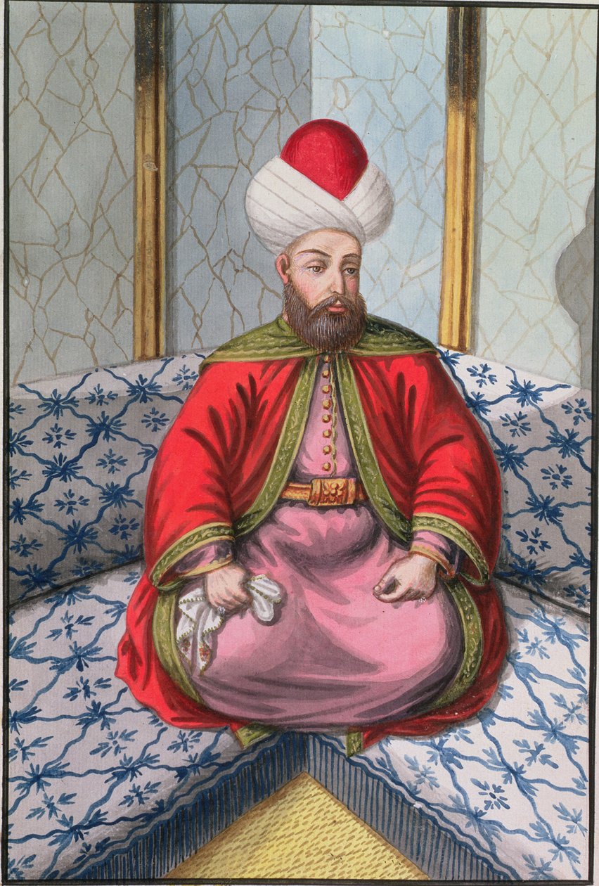 Orkhan (1288-1359), sultán 1326-59, ze série portrétů tureckých císařů, 1808 (wc) od English School