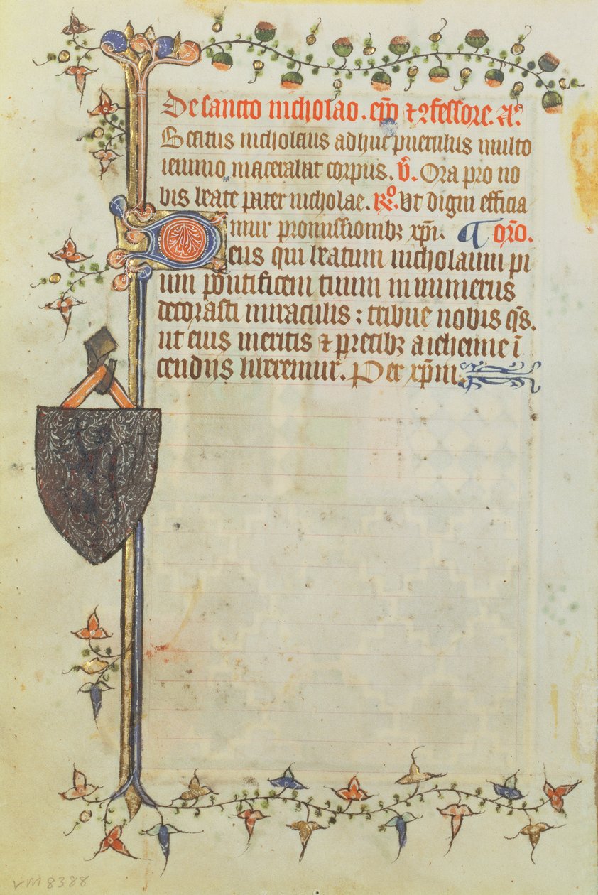 Stránka z knihy hodin, cca 1400-40 od English School
