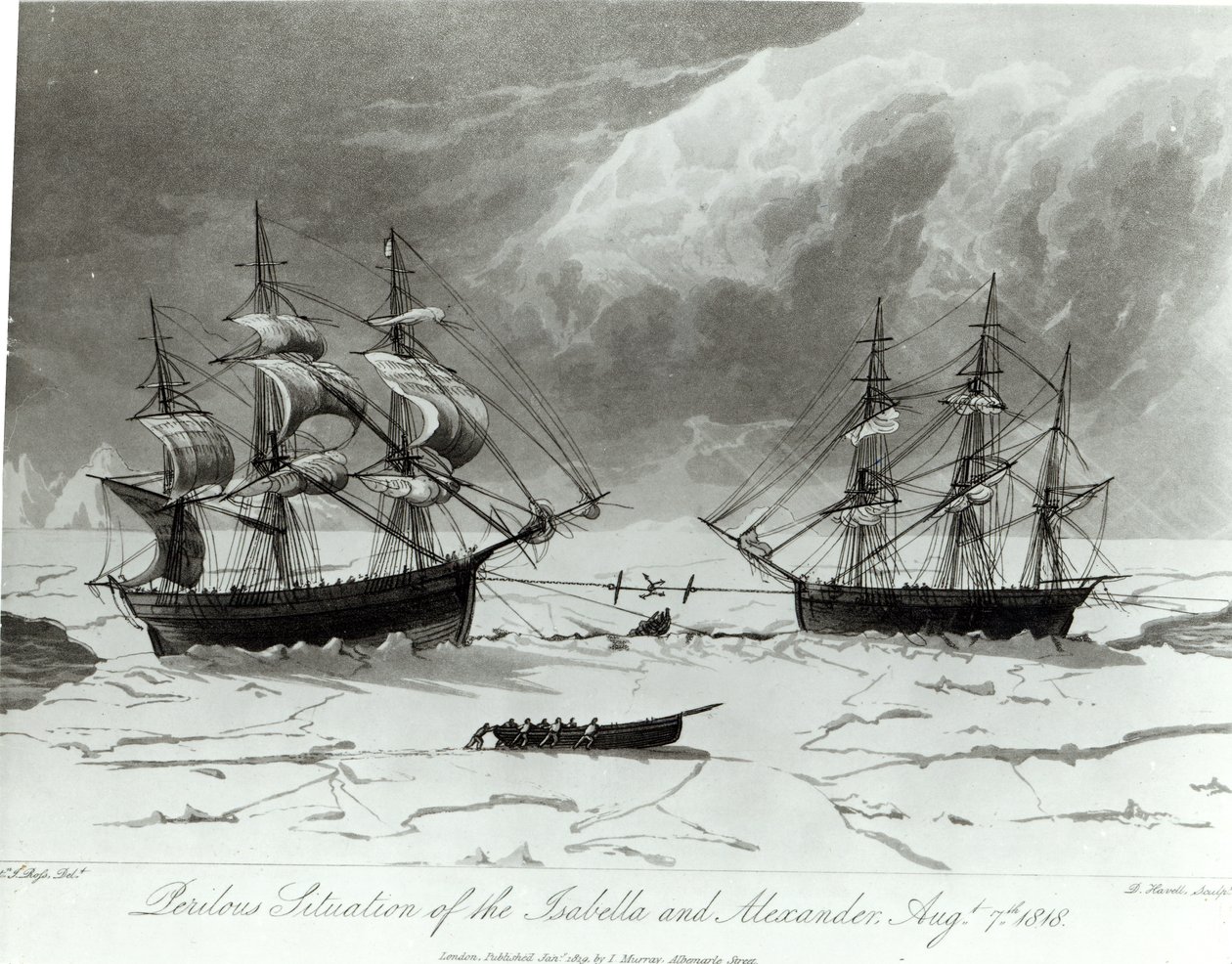 Nebezpečná situace lodí Isabella a Alexander, 7. srpna 1819 od English School