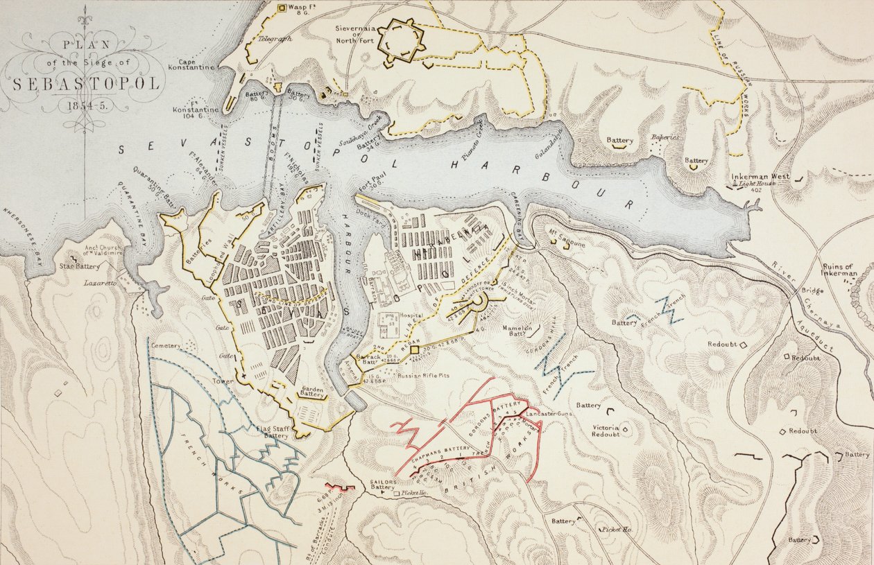 Plán obléhání Sevastopolu, 1883 od English School