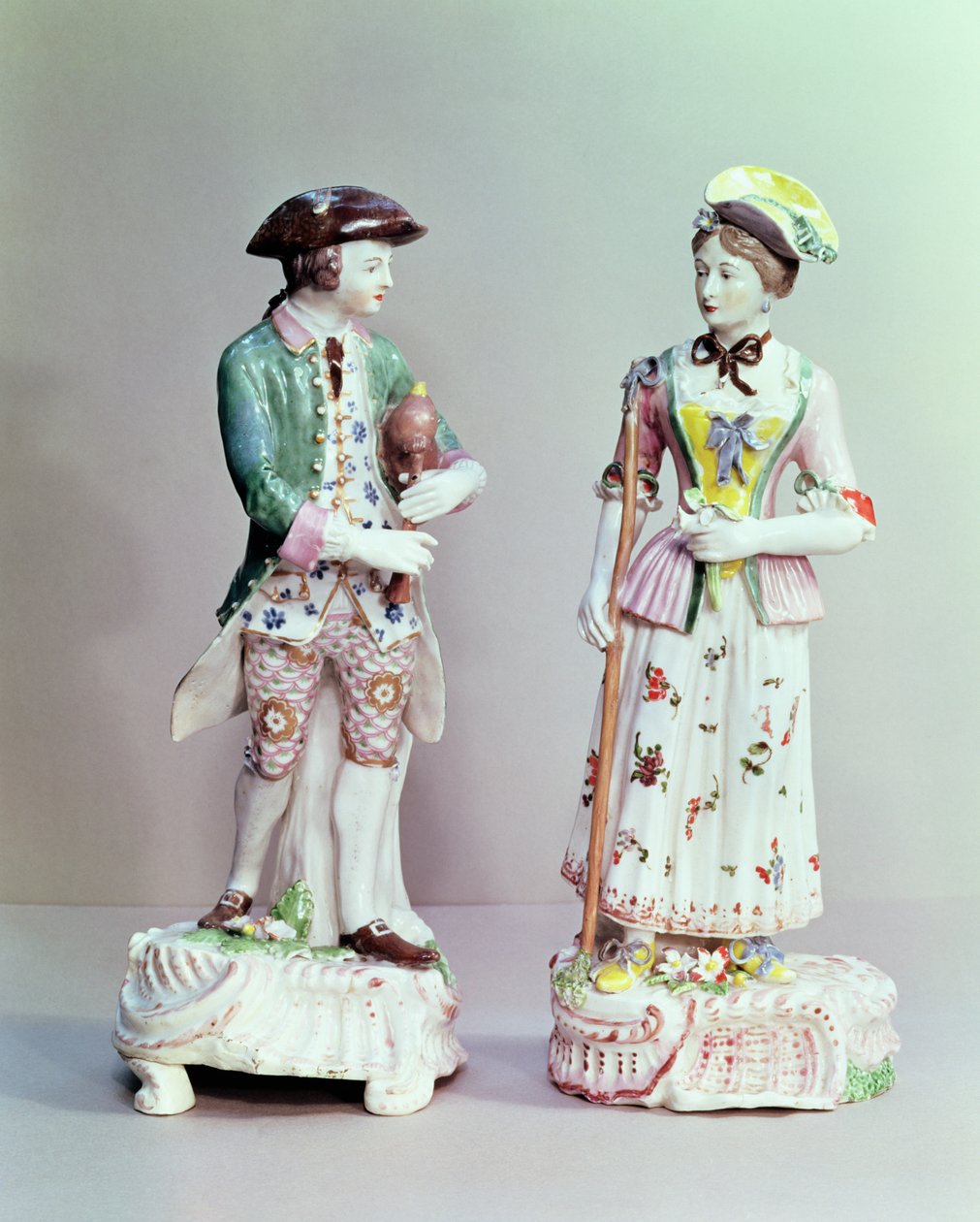 Plymouth porcelánový pastýř a pastýřka, cca 1770 (porcelán) od English School