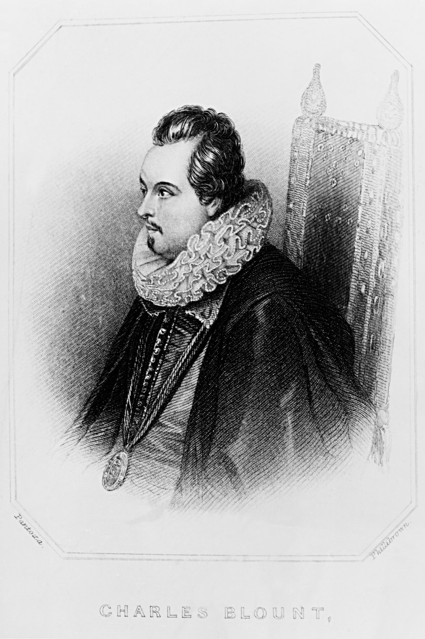 Portrét Charlese Blounta (asi 1562-1606), 8. hraběte z Devonshiru, z knihy "Lodge