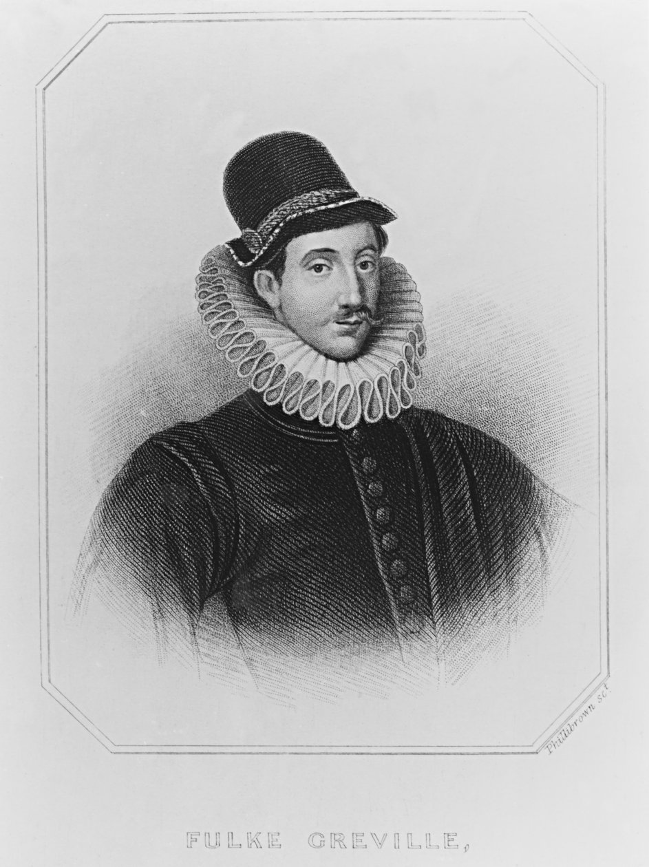 Portrét Fulkea Grevilla (1554-1628), 1. barona Brookea, z knihy "Lodge