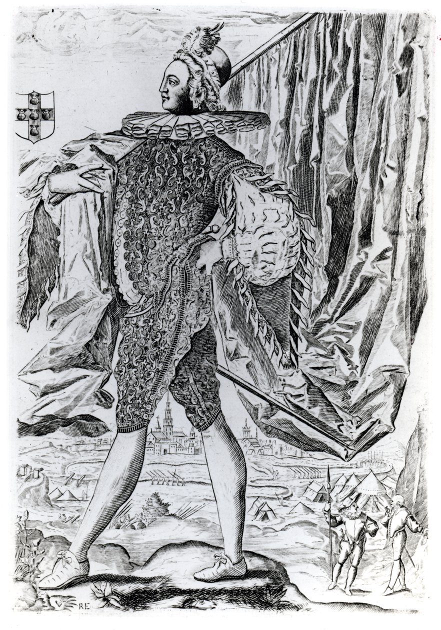 Portrét George Villierse, prvního vévody z Buckinghamu (1592-1628), vyrytý Renoldem Elstrackem (1571-1630) od English School