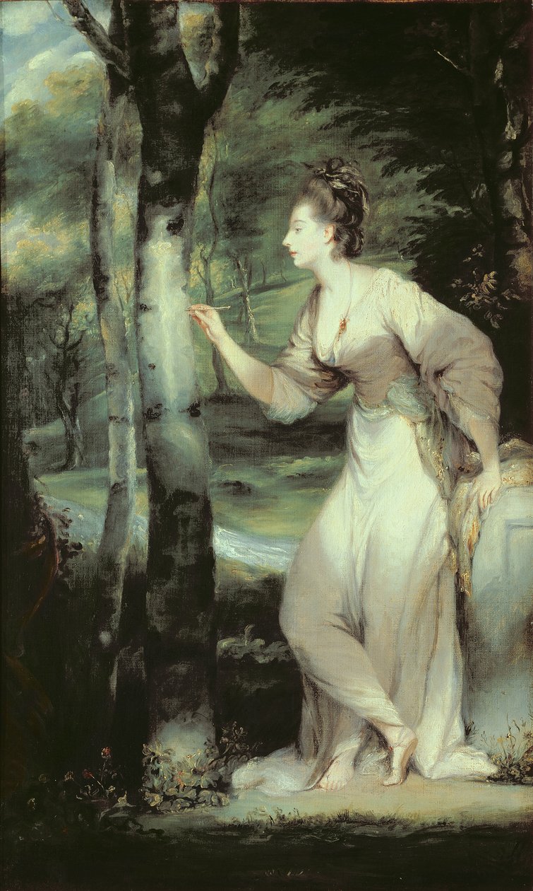 Portrét Joanny Lloyd z Marylandu podle obrazu sira Joshuy Reynoldse (1723-92) nebo jeho ateliéru od English School