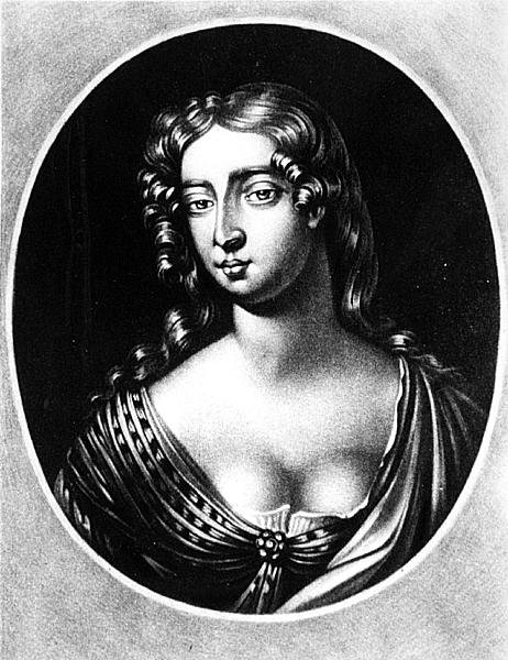 Portrét Madam Mary Davis, vyrytý Richardem Earlomem (1743-1822) z Illustrious Characters in British History (mezzotinta) od English School
