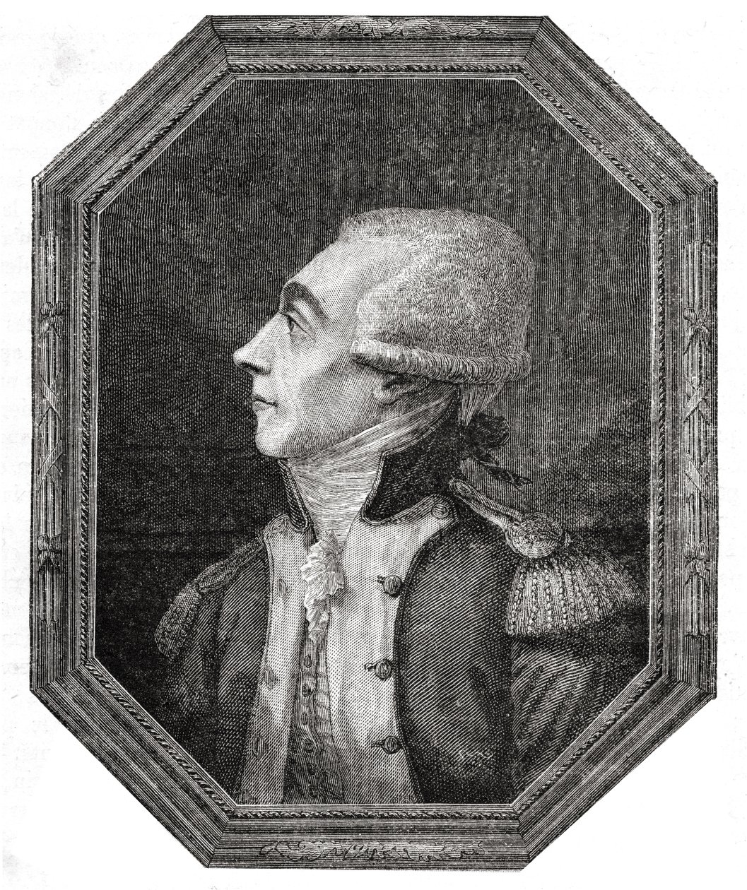 Portrét Marie-Joseph-Paul-Yves-Roch-Gilbert du Motier de La Fayette (1757-1834) od English School