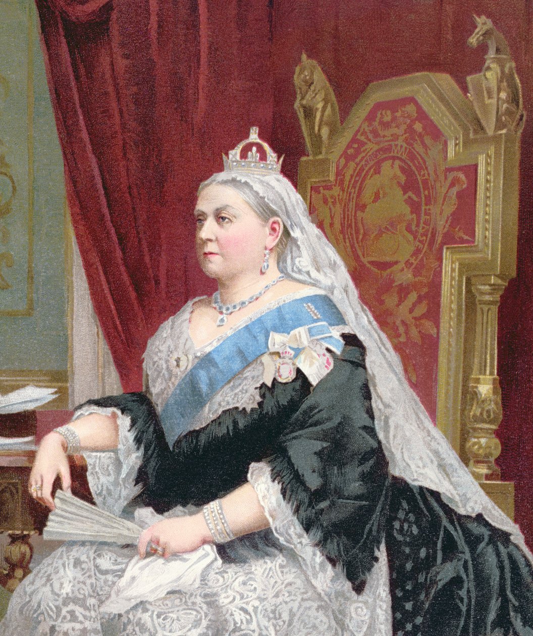 Portrét královny Viktorie (1819-1901) v době jejího zlatého jubilea v roce 1887, 1887 (detail 148853) od English School