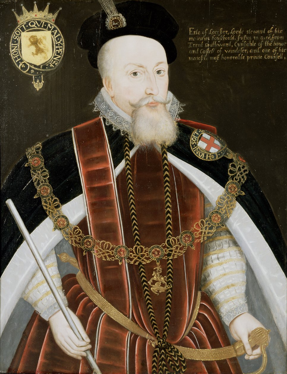 Portrét Roberta Dudleyho (1532-88) hraběte z Leicesteru od English School