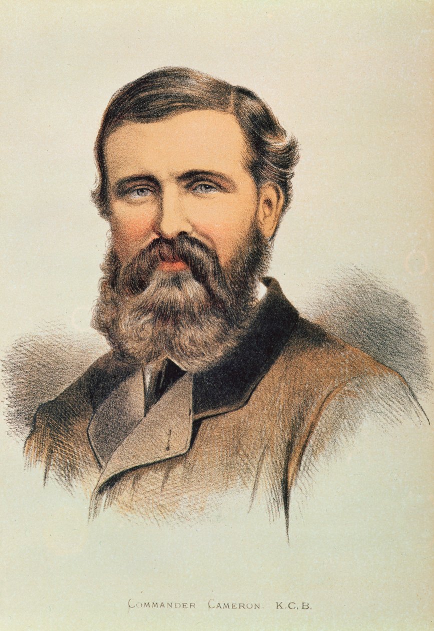 Portrét Verney Lovett Cameron (1844-94), anglický cestovatel od English School