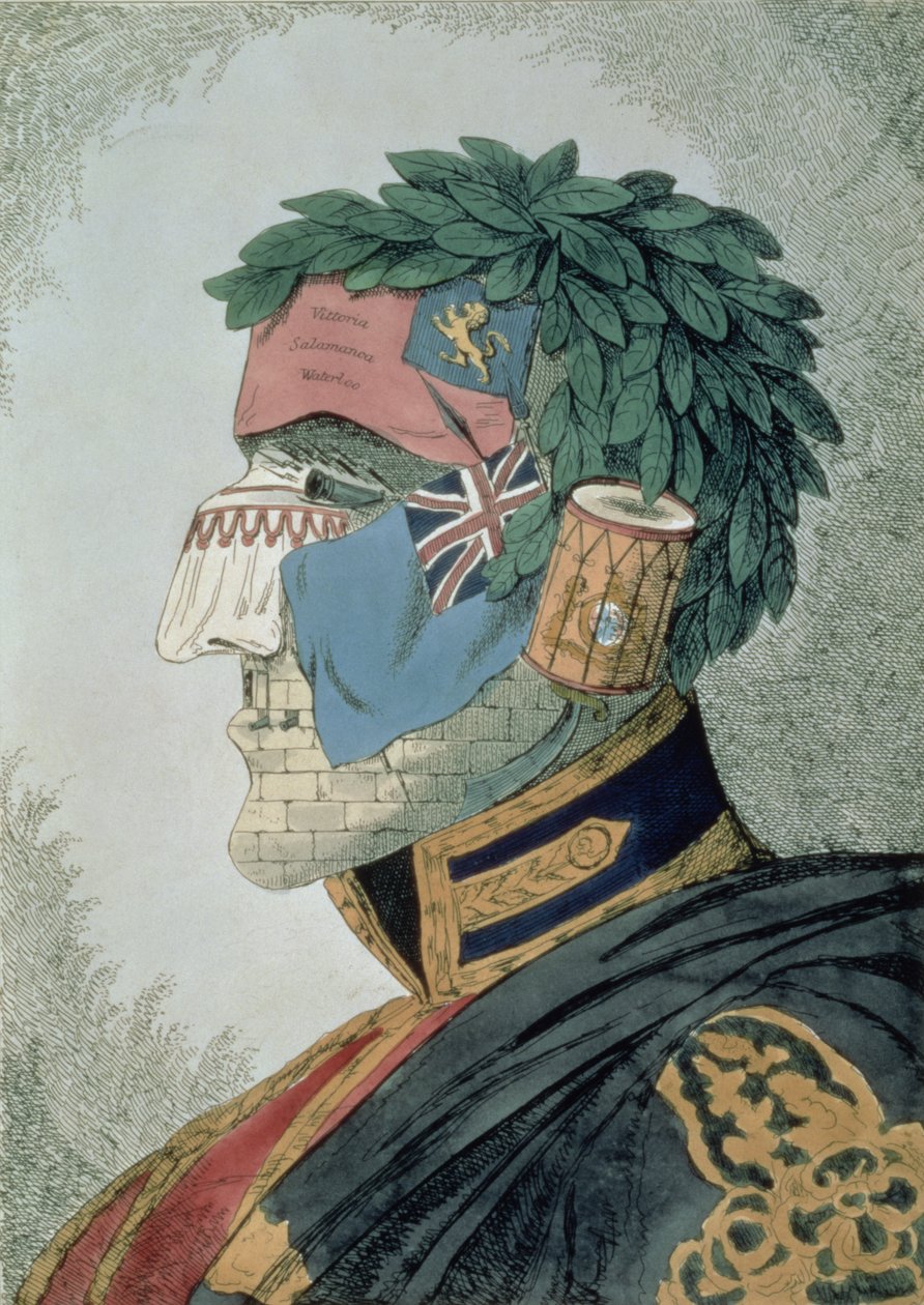 Portrét vznešeného vévody, karikatura Arthura Wellesleyho, vévody z Wellingtonu (1769-1852), hospoda. 1829 od English School