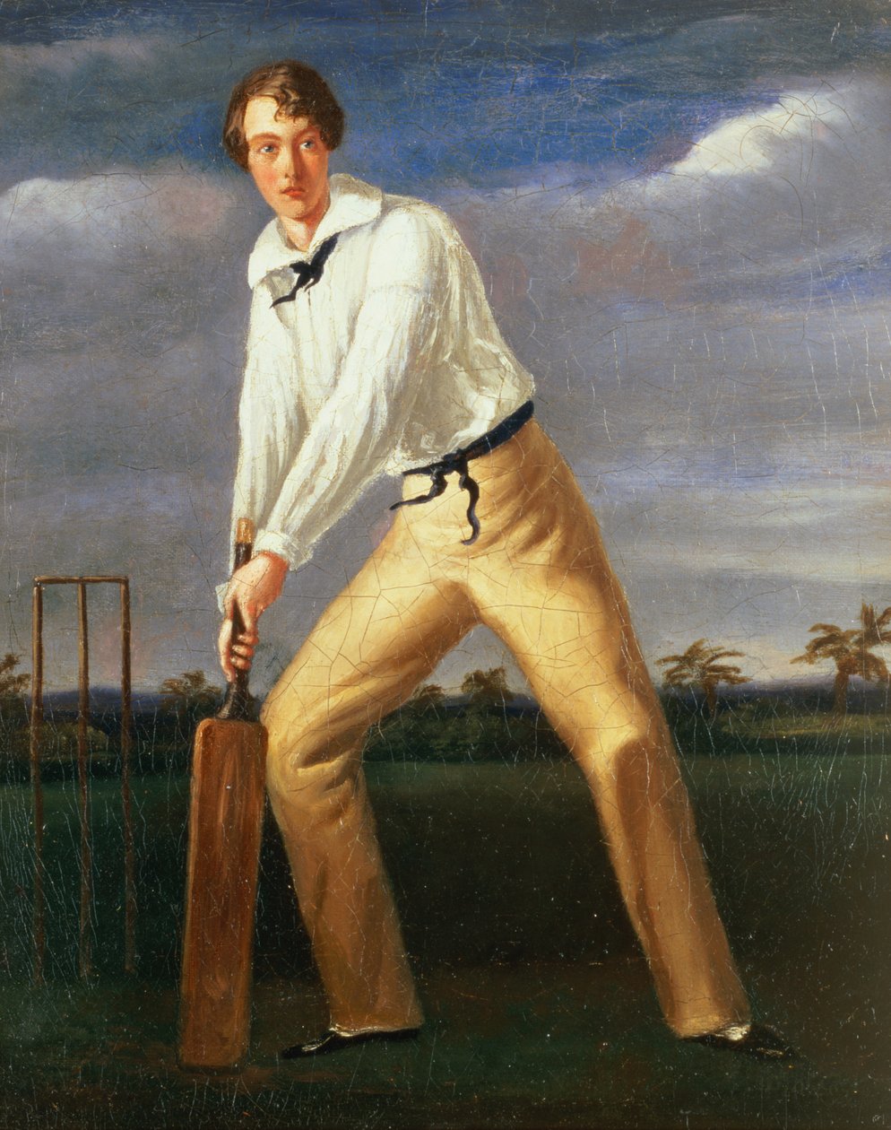 Portrét mladého hráče kriketu, c.1816 od English School