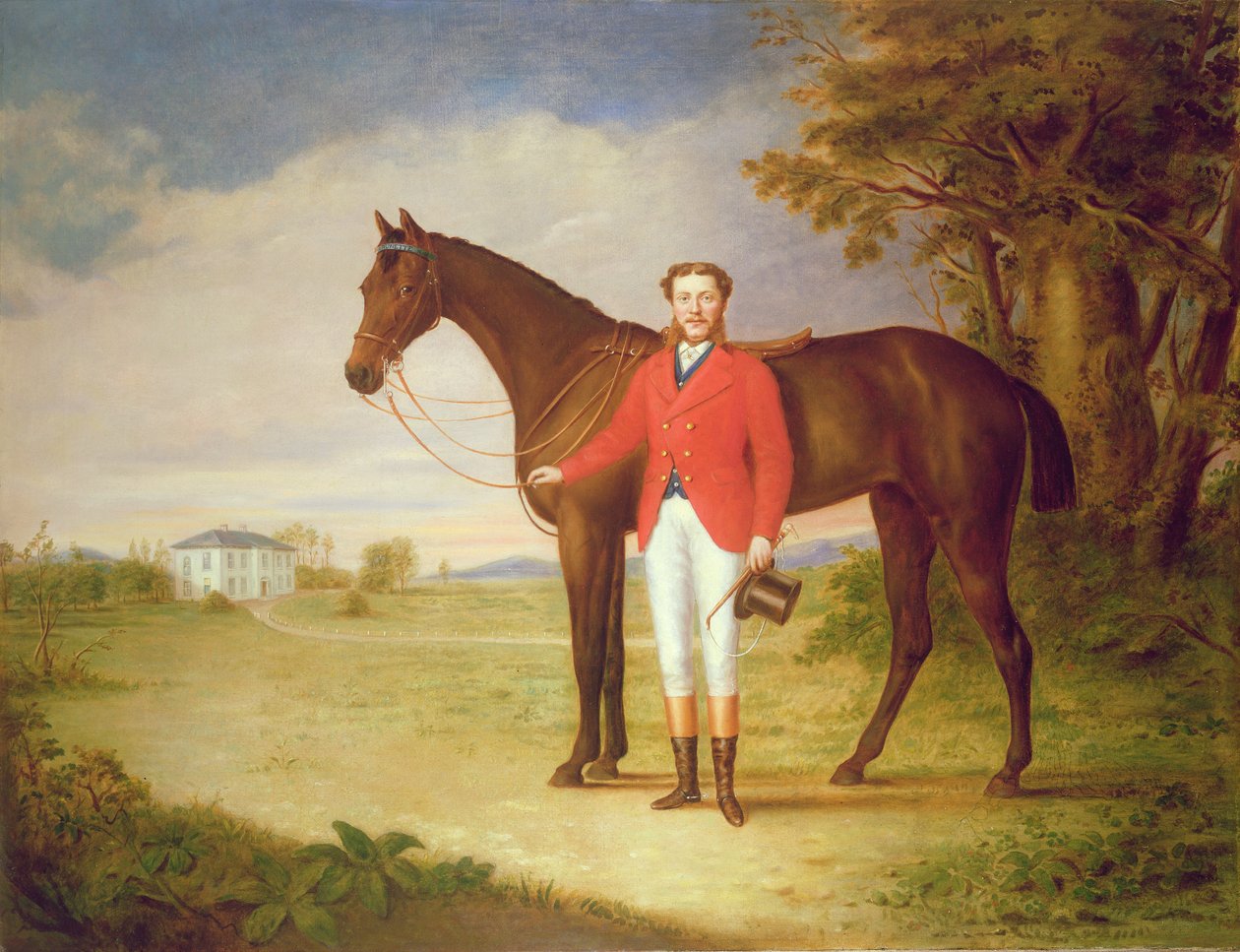 Portrét gentlemana s koněm, cca 1840 (pár 80978) od English School