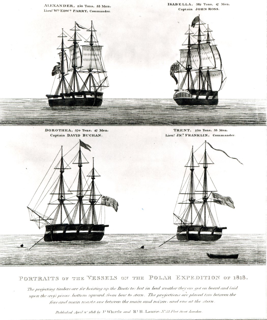 Portréty lodí polární výpravy, 1818 od English School