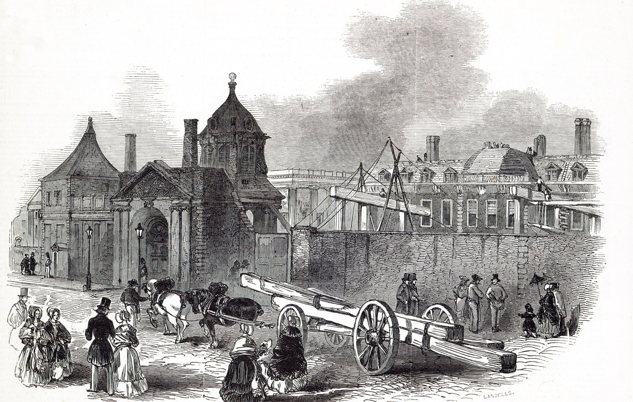 Současný stav Britského muzea, z „The Illustrated London News“, 27. září 1845 od English School
