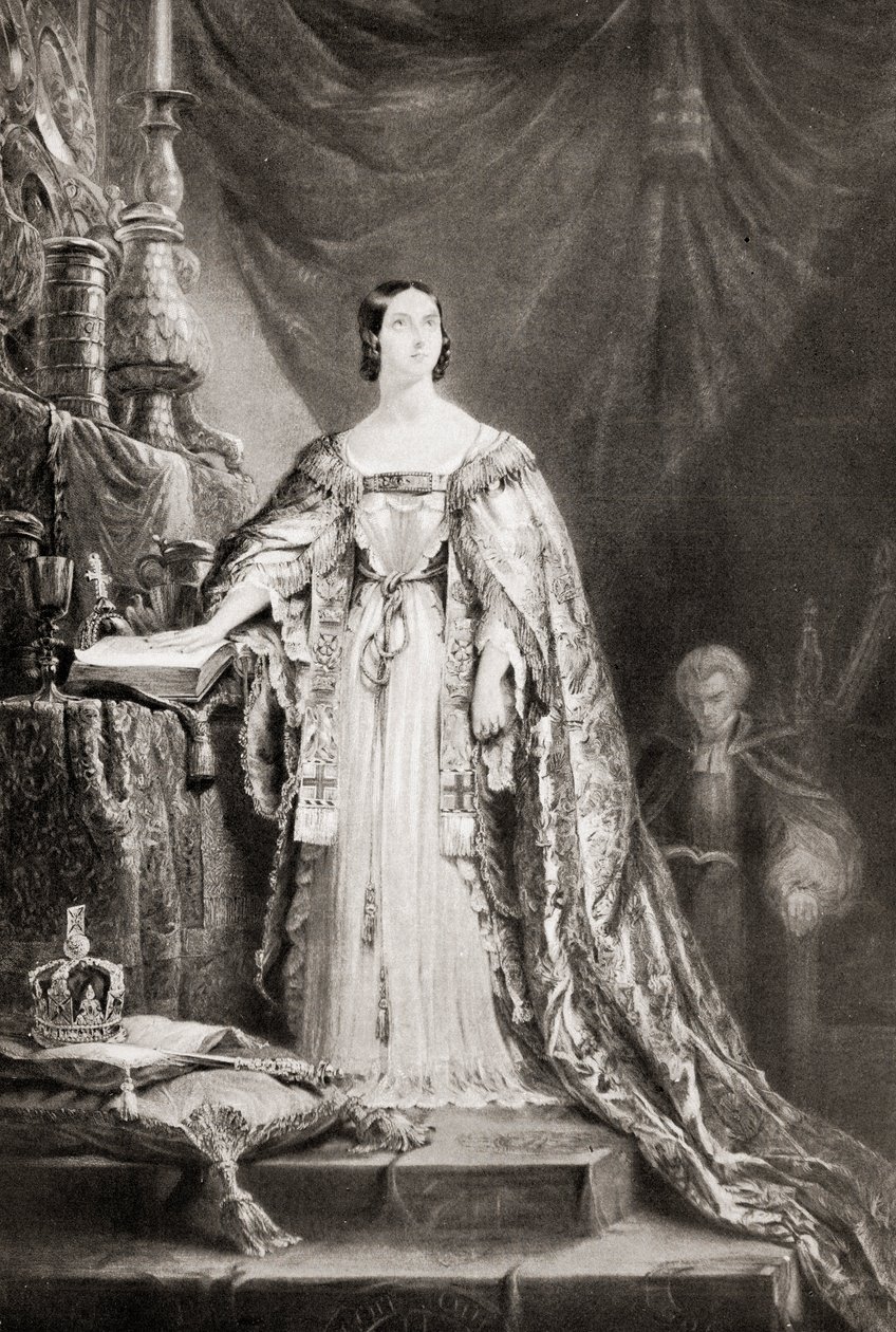 Královna Viktorie (1819-1901) složila korunovační přísahu od English School
