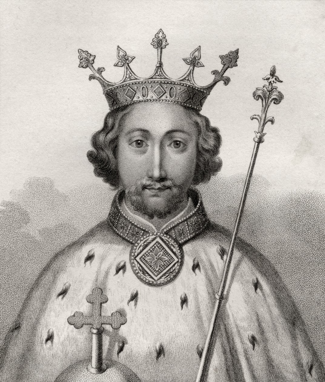 Richard II, vyrytý Bocquetem, z „Katalogu královských a vznešených autorů“, vydaného v roce 1806 od English School