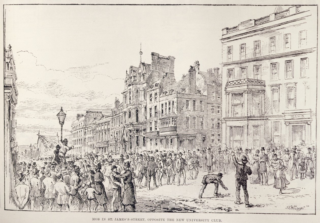 Nepokoje ve West End of London: Mob v St. James