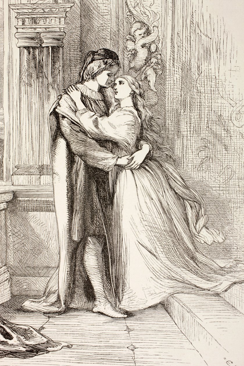 Romeo a Julie, z „The Illustrated Library Shakespeare“, vydané v Londýně 1890 od English School