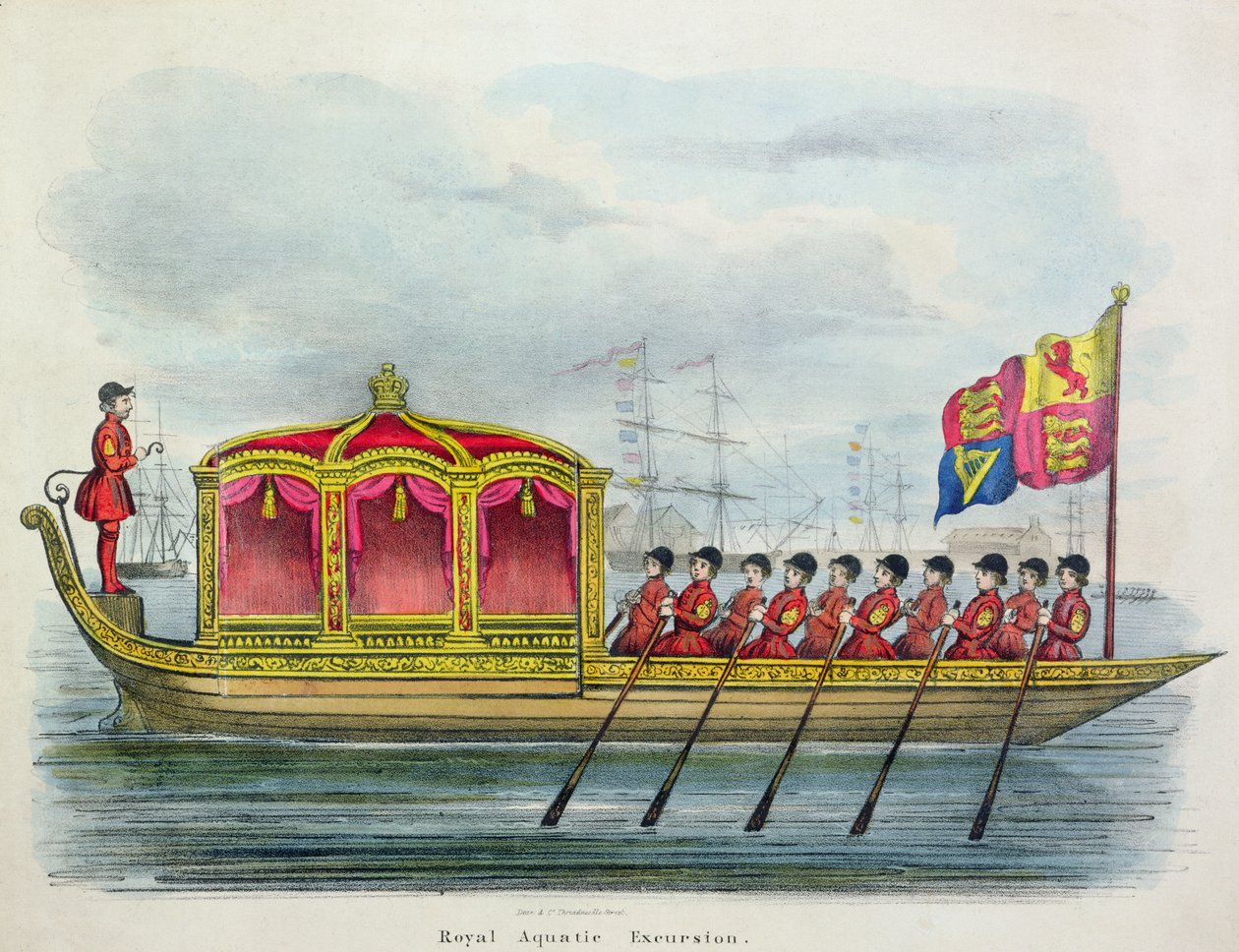 Royal Aquatie Excursion (barevné rytí) od English School