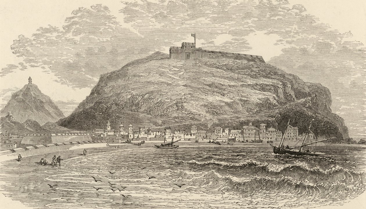 San Sebastian, Španělsko, ilustrace z 