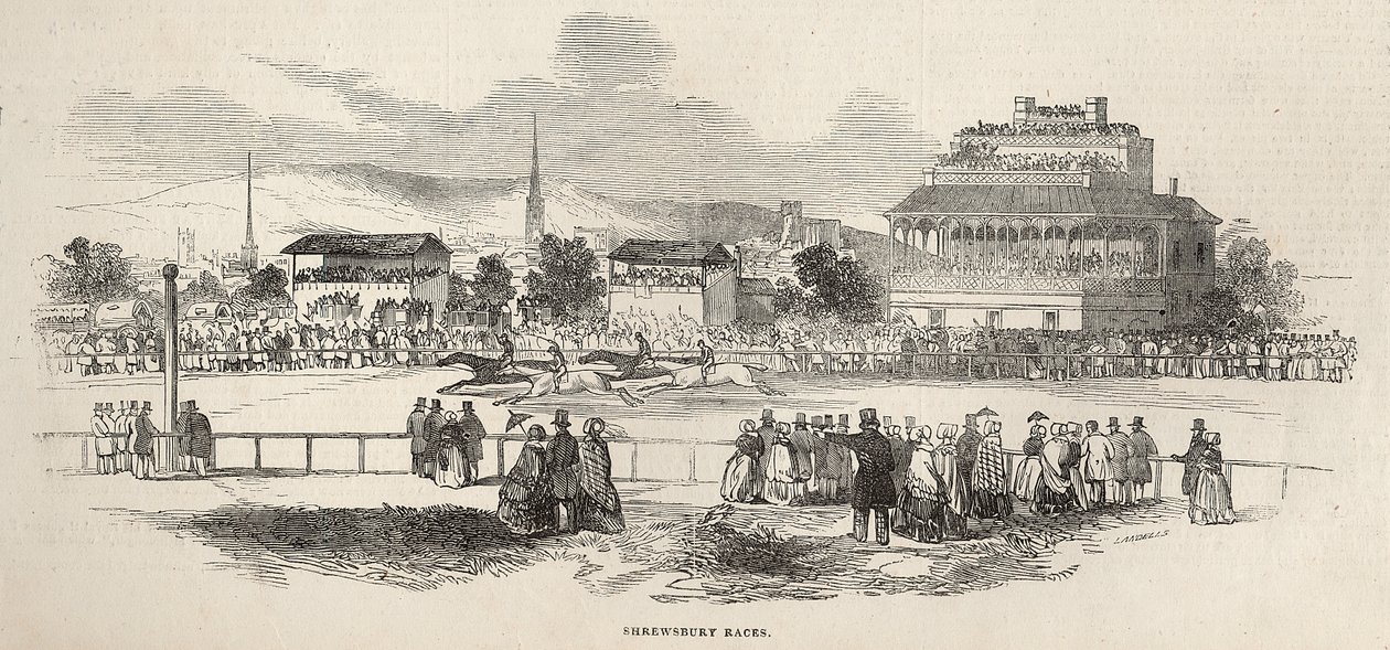Shrewsbury Races, z „The Illustrated London News“, 24. května 1845 od English School