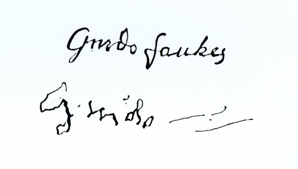 Podpis Guye Fawkese (1570–1606) od English School