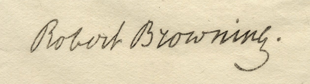 Podpis Roberta Browninga (1812-89) od English School