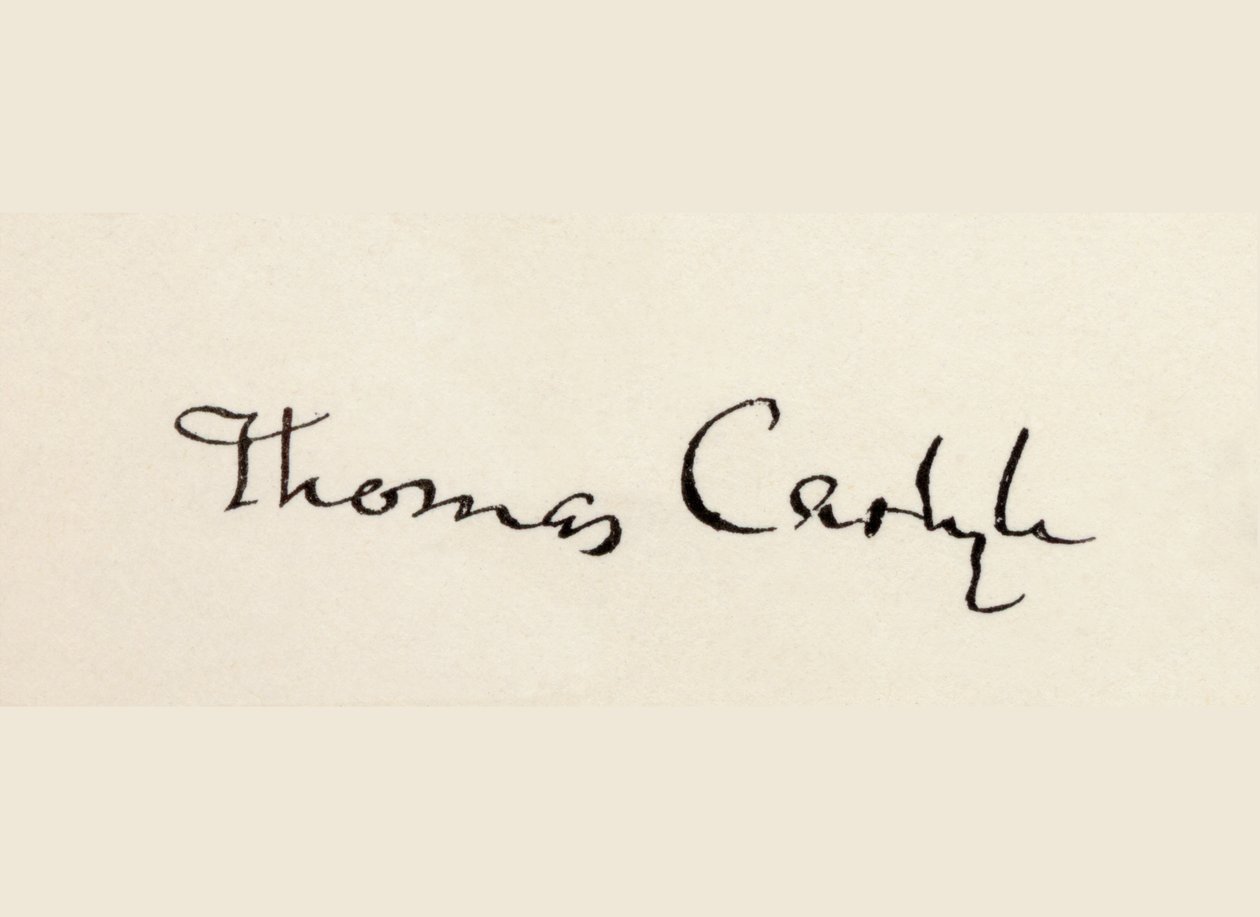 Podpis Thomase Carlylea od English School