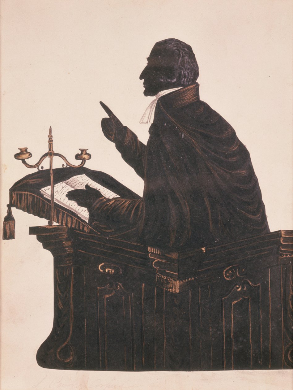 Silueta reverenda L. Littletona Powyse (1791-1872), od neznámého umělce, kolem roku 1850 od English School