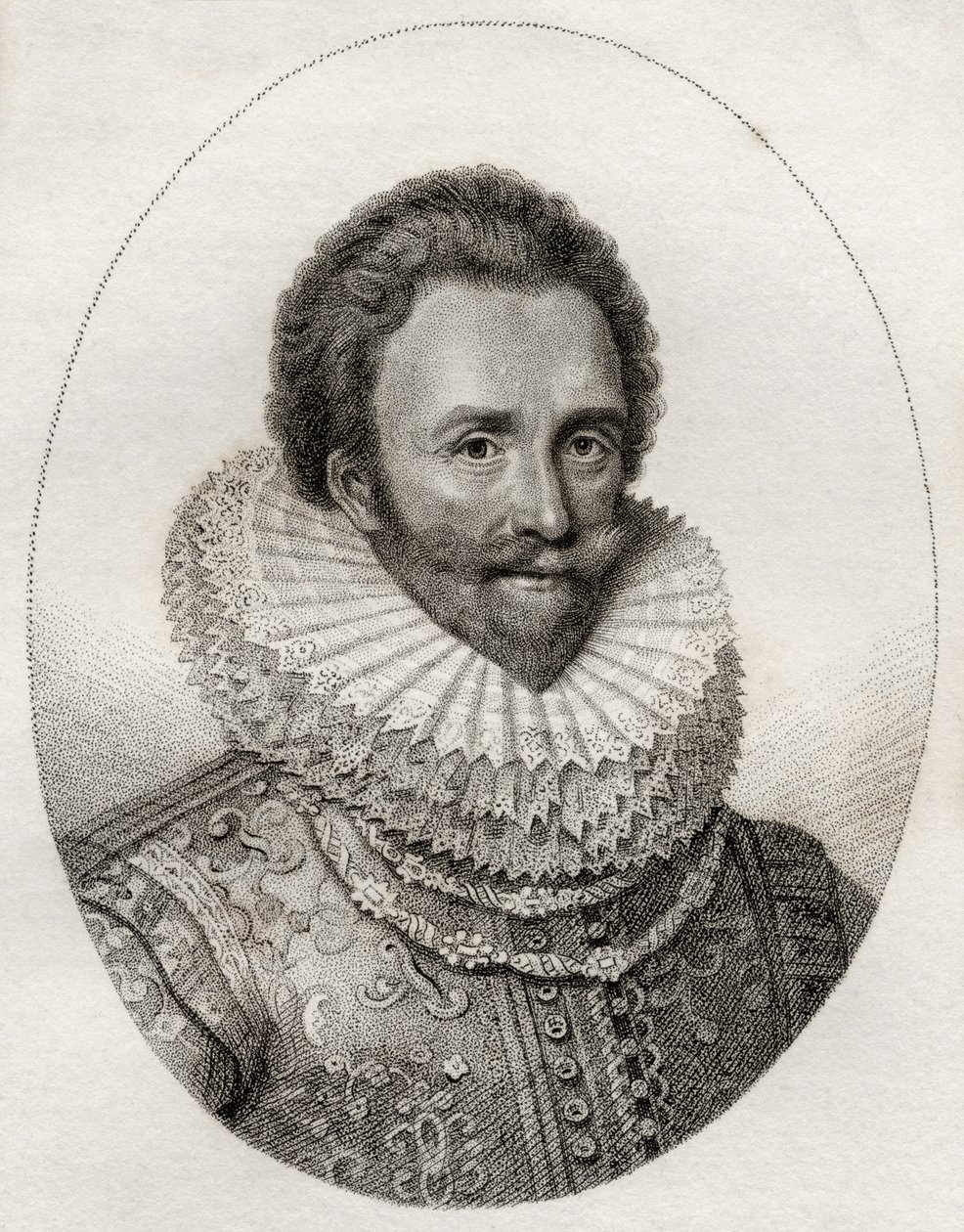 Sir Dudley Carleton, ilustrace z „Katalogu královských a vznešených autorů, svazek II“, vydaného v roce 1806 od English School