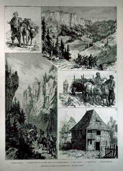 Náčrtky v Bosně a Hercegovině, z The Illustrated London News, 18. února 1882 od English School