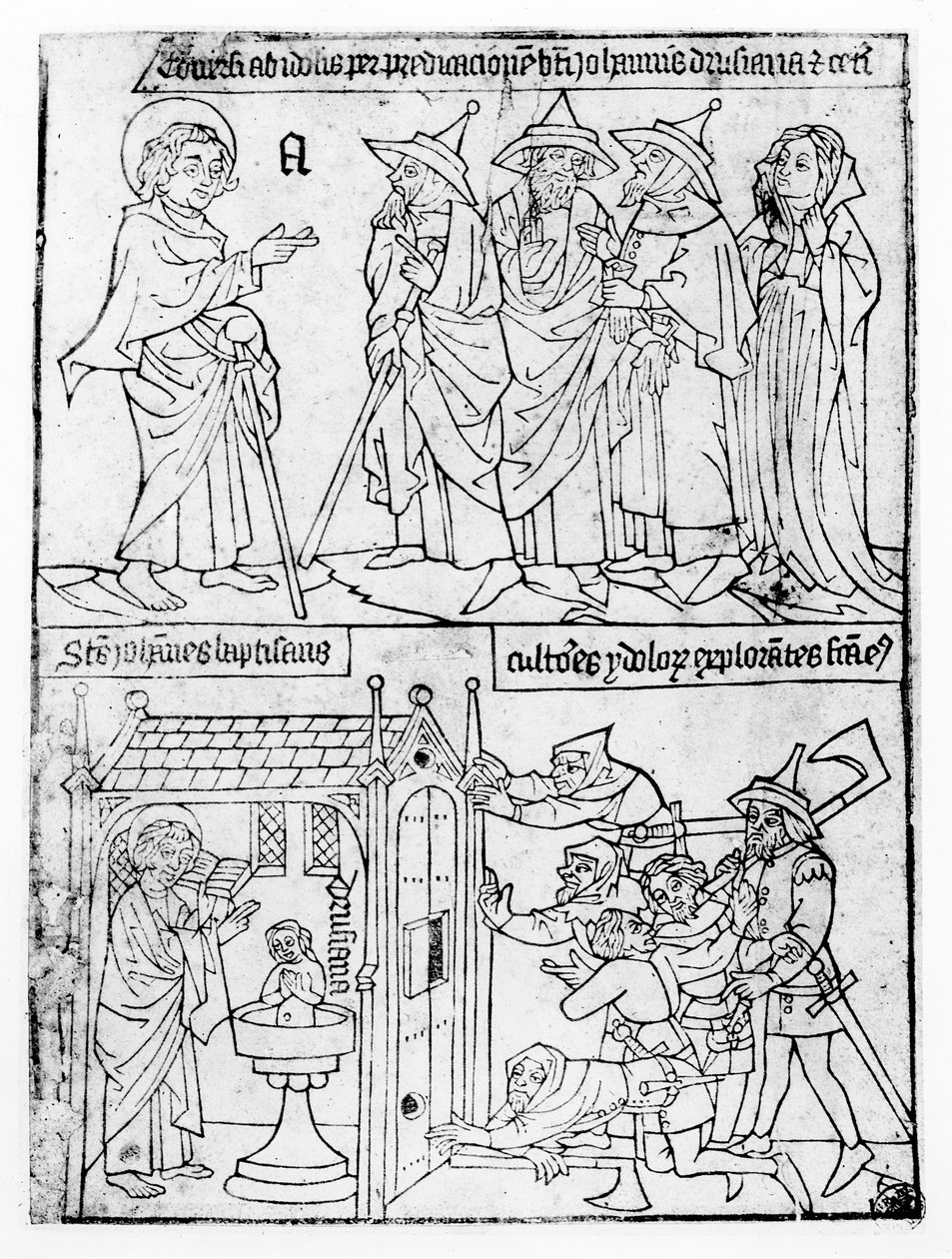 Svatý Jan Evangelista křtící Drusiana od English School